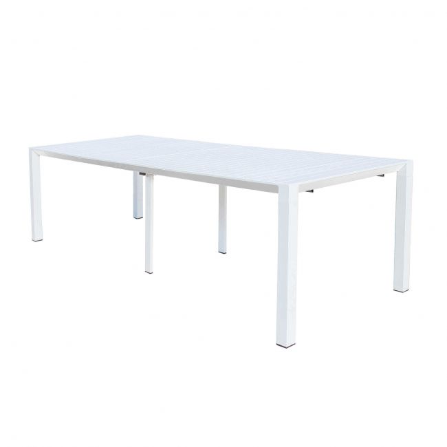 ARIZONA - set tavolo in alluminio cm 85 x 51,50/104/156/208/260 x 74 h con 6 sedute
