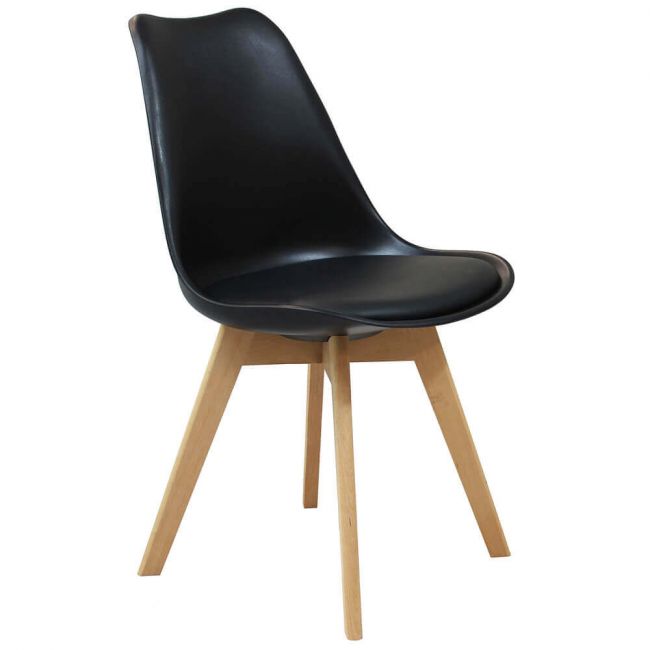 MARGOT - set di 6 sedie moderne imbottita con gambe in legno