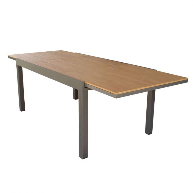 VIDUUS - set tavolo in alluminio cm 160/240x95x75 h con 8 sedute