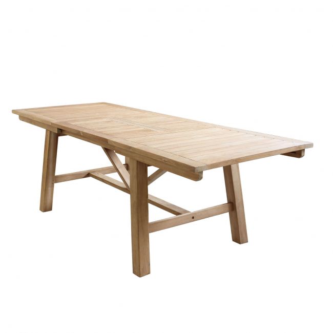 ORATOR - set tavolo in teak cm 160/240x90x77 h con 8 sedute
