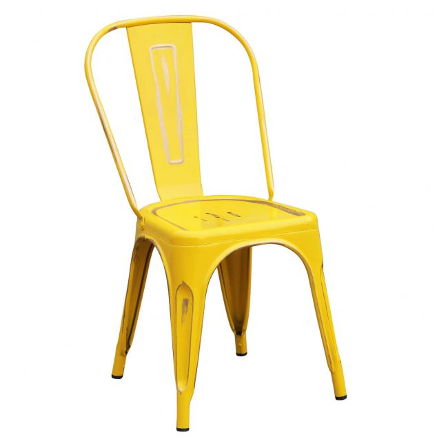 AGATHA - set di 6 sedie in metallo giallo antico