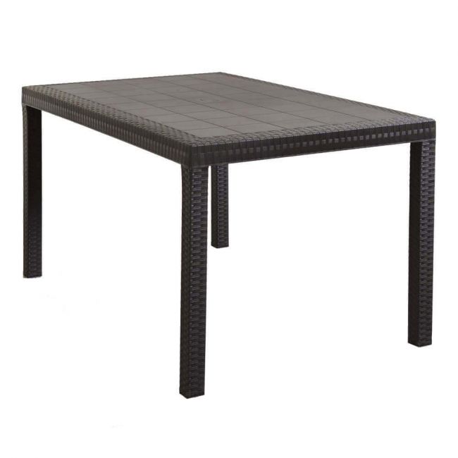 CALIGOLA - set tavolo fisso in wicker cm 150x90 compreso di 4 sedute