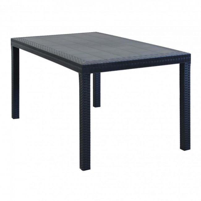 CALIGOLA - set tavolo fisso in wicker cm 150x90 compreso di 4 sedute