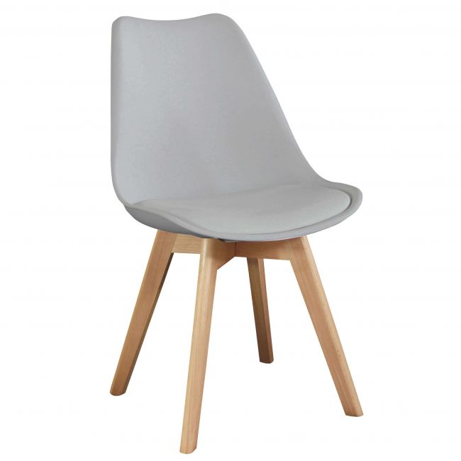 MARGOT - Set di 6 sedie moderna imbottita con gambe in legno