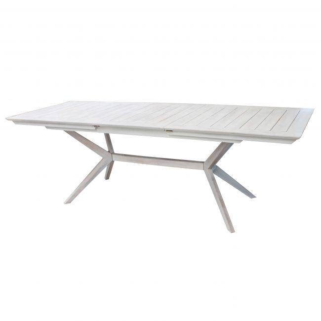 CAESAR - set tavolo da giardino allungabile 180/240x90 compreso di 10 poltrone in legno massiccio di acacia