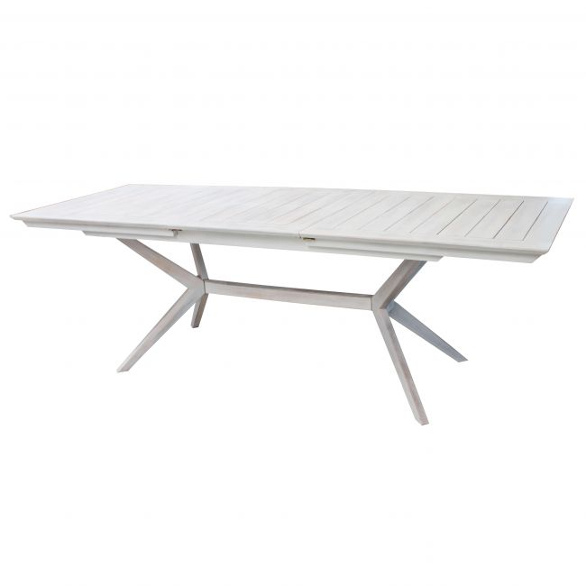 CAESAR - set tavolo da giardino allungabile 150/200x90 compreso di 4 sedie e 2 poltrone in legno massiccio di acacia