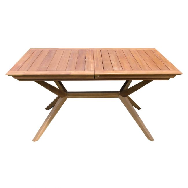 CAESAR - set tavolo da giardino allungabile 150/200x90 compreso di 4 sedie e 2 poltrone in legno massiccio di acacia