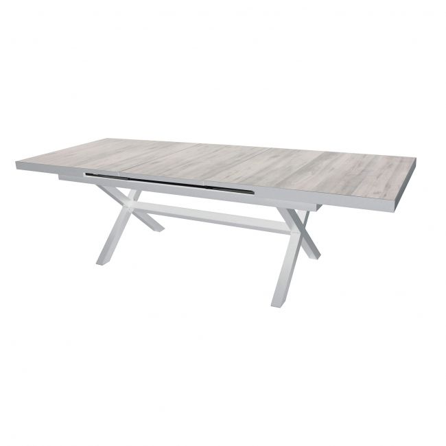 GRES - tavolo da giardino allungabile in alluminio e gres cm 200/260x101