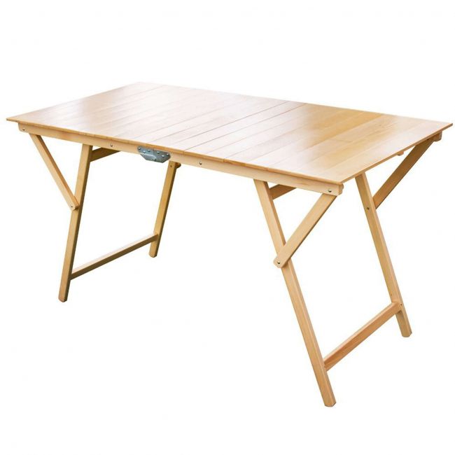 tavolo da giardino pieghevole salvaspazio in legno 70x140