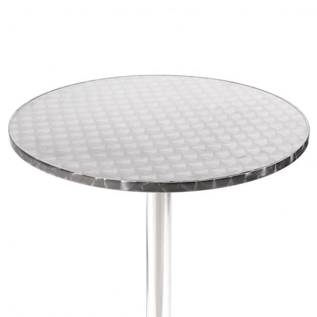 tavolo rotondo a colonna in acciaio e alluminio waterproof tondo 70