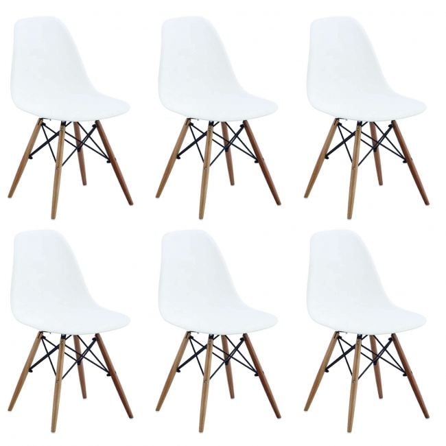 JULIETTE - set di 6 sedie moderne con gambe in legno