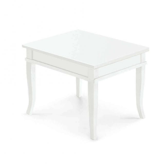 DOMINICK - tavolino bacheca in legno massello piano in legno 60x60