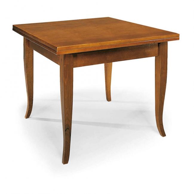 GEOFFREY - tavolo da pranzo allungabile a libro in legno massello 100x100/200