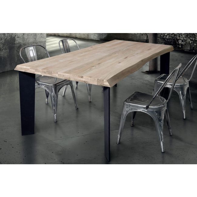 ALBERT - tavolo da pranzo moderno in metallo e legno 160x90