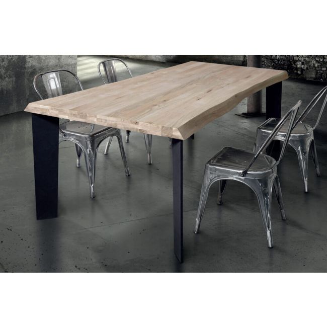 ALBERT - tavolo da pranzo moderno in metallo e legno 180x90