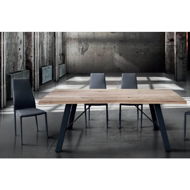 GREGORY - tavolo da pranzo moderno in metallo e legno 250x100