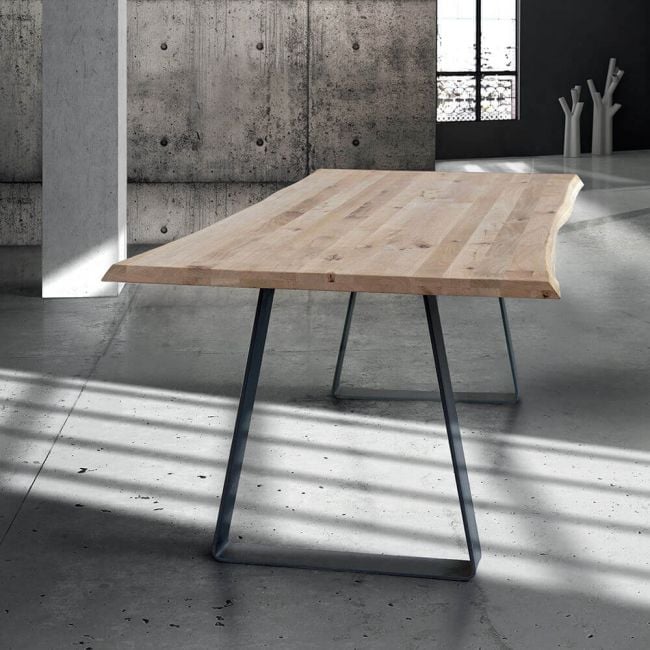ALVIN - tavolo da pranzo moderno in metallo e legno 160x90