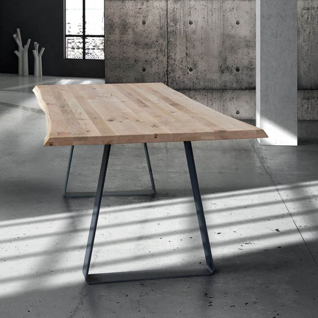 ALVIN - tavolo da pranzo moderno in metallo e legno 250x100