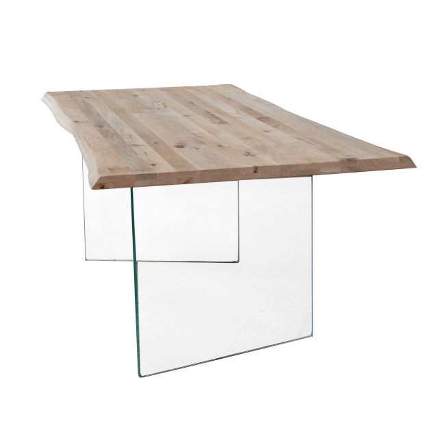 ANSON - tavolo da pranzo moderno in vetro e legno 180x90