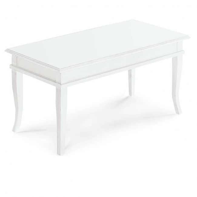 DOMINICK - tavolino bacheca in legno massello piano in legno 100x50