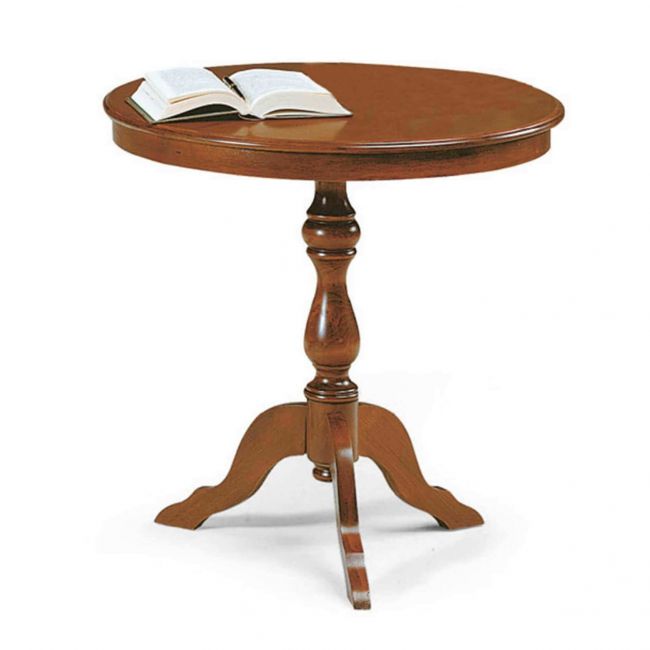 DUKE - tavolino in legno massello tondo 60x75
