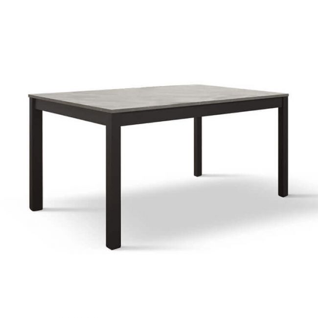 NYX - tavolo da pranzo allungabile con gambe incrociate colore cemento  cm 70 x 110/160 x 77 h