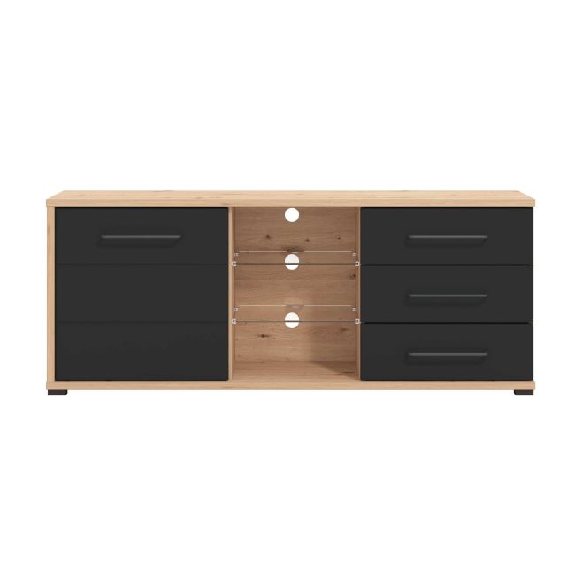 ELLIE - porta tv un anta tre cassetti moderno minimal in legno cm 161,5 x 40 x 65 h