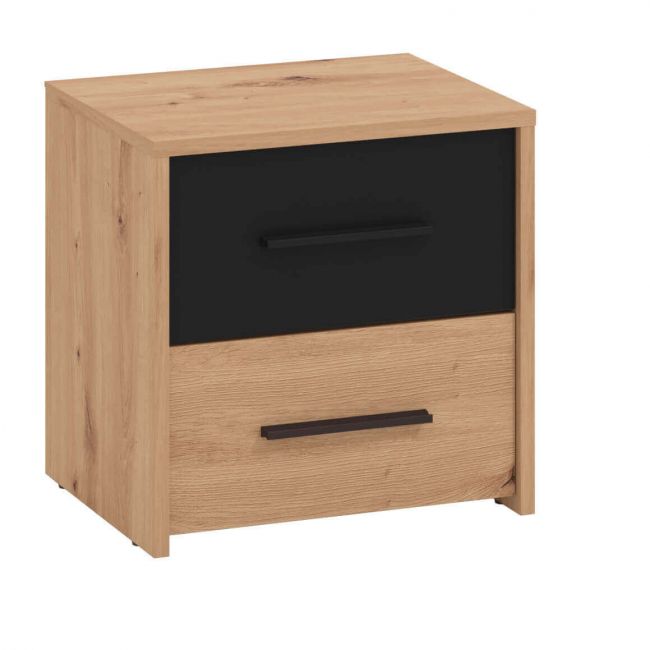 CADDIE - comodino due cassetti moderno minimal in legno cm 42 x 33,2 x 42,1 h