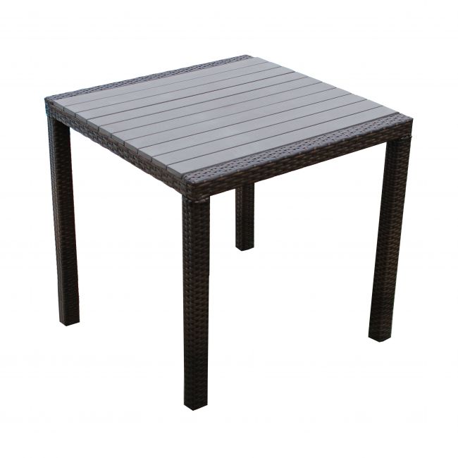 MYKONOS - tavolo da giardino in alluminio, wicker e polywood